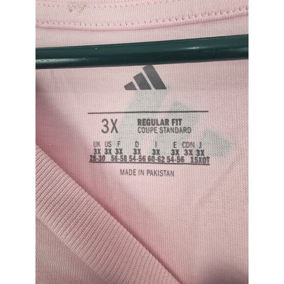 Adidas Plus Size Logo T Shirt 3x Womens Pink Regular Fit Crew Neck Active NWT - Picture 4 of 7